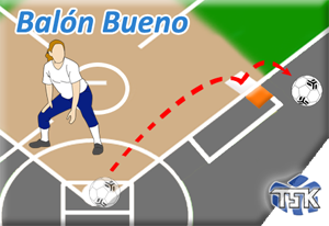 Balón Bueno: Cae sobre la Primera Base y sale a Terreno de Foul